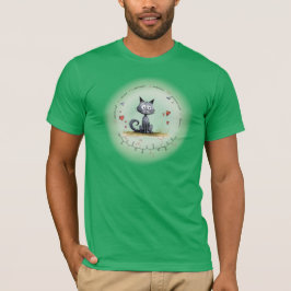 Camiseta peptídeo DANIEL, desenho de gato com texto persona
