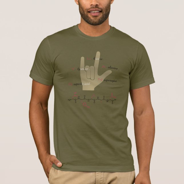 Camiseta peptídeo DYLAN, sinal de eu-te-amo c/ texto person (Frente)