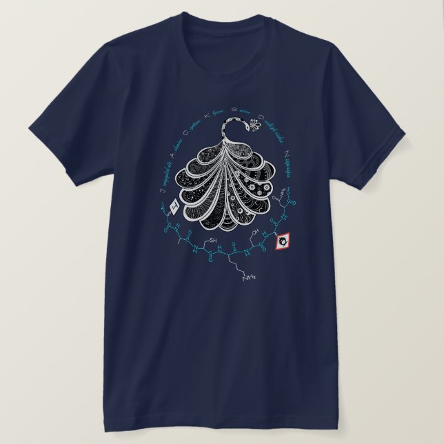Camiseta peptídeo JACKSON, pavão com texto personalizado, e (Frente do Design)