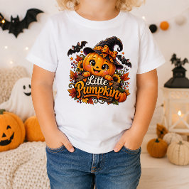 Camiseta Pequena Abóbora Bruxa Fofa Halloween Abóbora