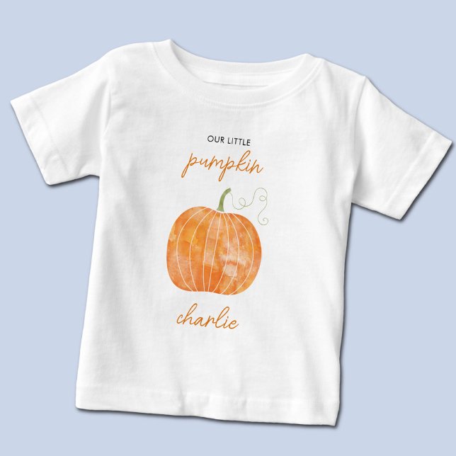 Camiseta Pequena Abóbora Outono Personalizado (Little pumpkin personalized name t-shirt)