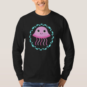 Camiseta Pequena Água-Vedada Em Círculo De Peixes