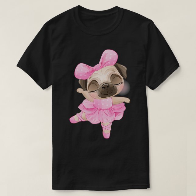 Camiseta Pequena bailarina de animais bonita com aquarela (Frente do Design)