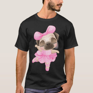 Camiseta Pequena bailarina de animais bonita com aquarela