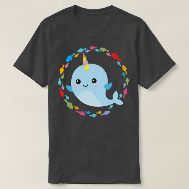Camiseta Pequena baleia unicórnio (Frente do Design)