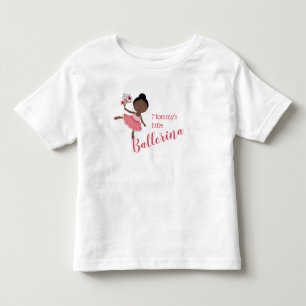 Camiseta Pequena Ballerina mamãe (Cabelo Escuro e Pele)
