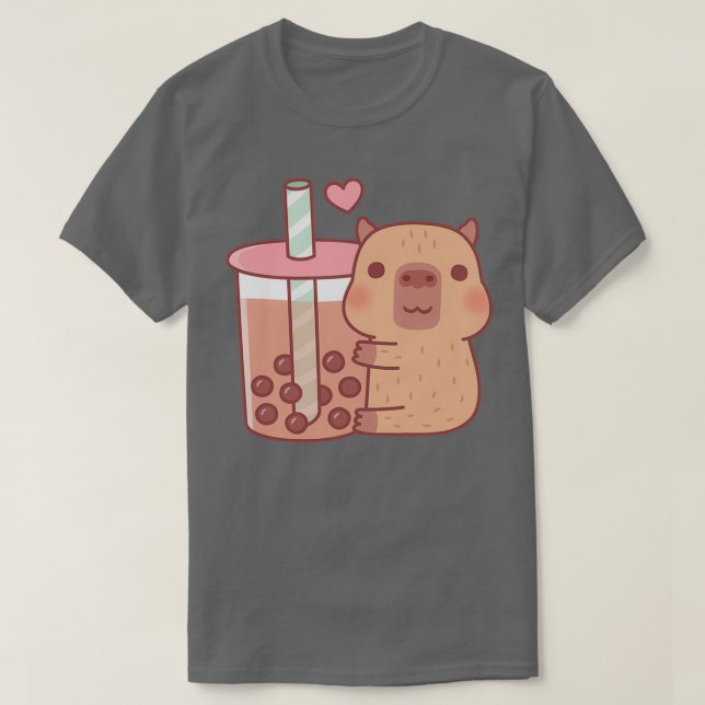 Camiseta Pequena Capybara Hugs Chá 1 (Frente do Design)