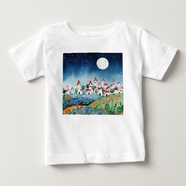 Camiseta Pequena cidade em colinas (Frente)