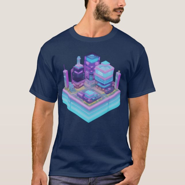 Camiseta Pequena Cidade Futura Isométrica (Frente)