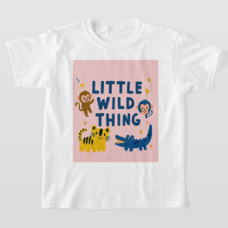 Camiseta Pequena Coisa Selvagem Safari de Animais da Selva 
