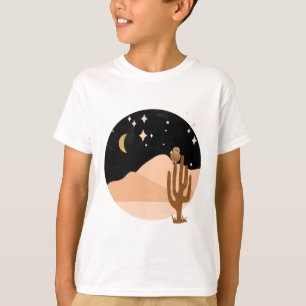Camiseta pequena coruja do deserto à noite