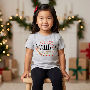 Camiseta Pequena Doçura do Papai Noel Presente de Natal