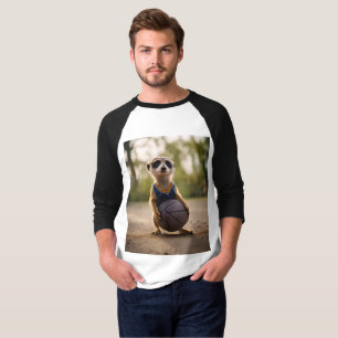 Camiseta Pequena Estrela-de-Obra: Bebê Meerkat Segurando Ba