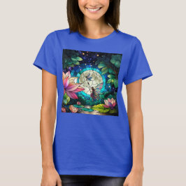 Camiseta Pequena Fada de Vidro Pintado Com Libélula