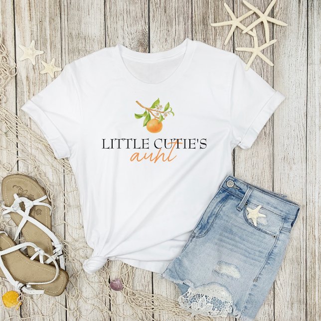 Camiseta Pequena Família de Cordas (Little Cutie's Aunt | Baby Shower Matching Family T-shirt)