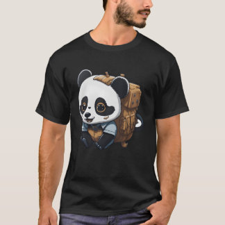 Camiseta Pequena família de pandas no acampamento