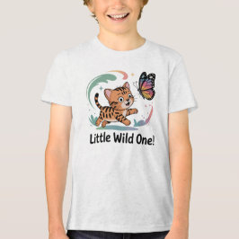 Camiseta Pequena Fera - Gato Bengal Kawaii Perseguindo Borb