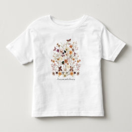 Camiseta Pequena Flor Pressionada Flor Nome Menininha