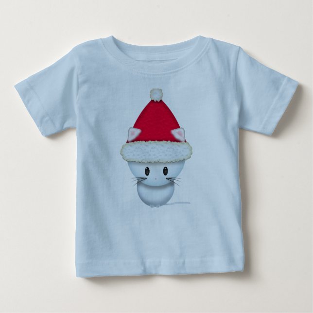 Camiseta Pequena Gatinha de Natal (Frente)