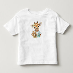 Camiseta Pequena girafa com um urso peludo Natasha Us