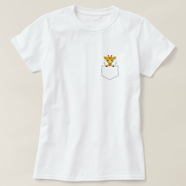 Camiseta Pequena Girafa, Grande Coração (Frente do Design)