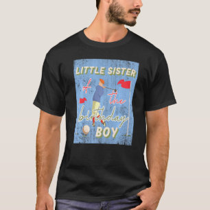 Camiseta Pequena Irmã Do Tema De Golfe Do Garoto De Anivers