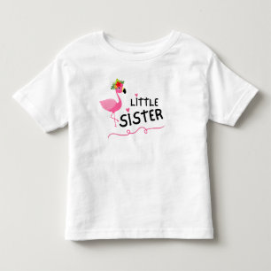 Camiseta Pequena Irmã Flamingo Bonita