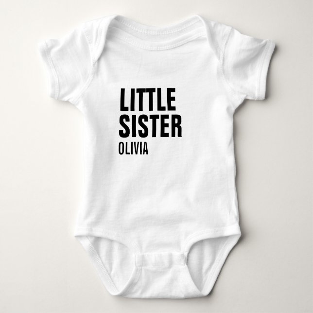 Camiseta Pequena Irmã Personalizada Bebê Roupa (Frente)
