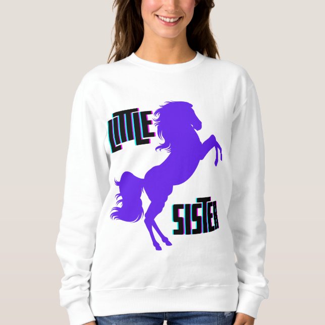 Camiseta Pequena Irmã Pônei Roxo (Frente)