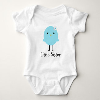 Camiseta Pequena Irmã Primavera de Pássaro Azul