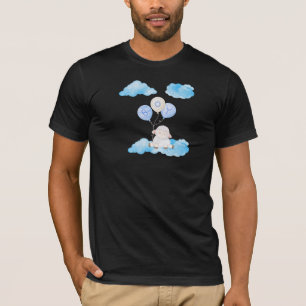 Camiseta Pequena Lâmpada Alto no Balão Azul Menino