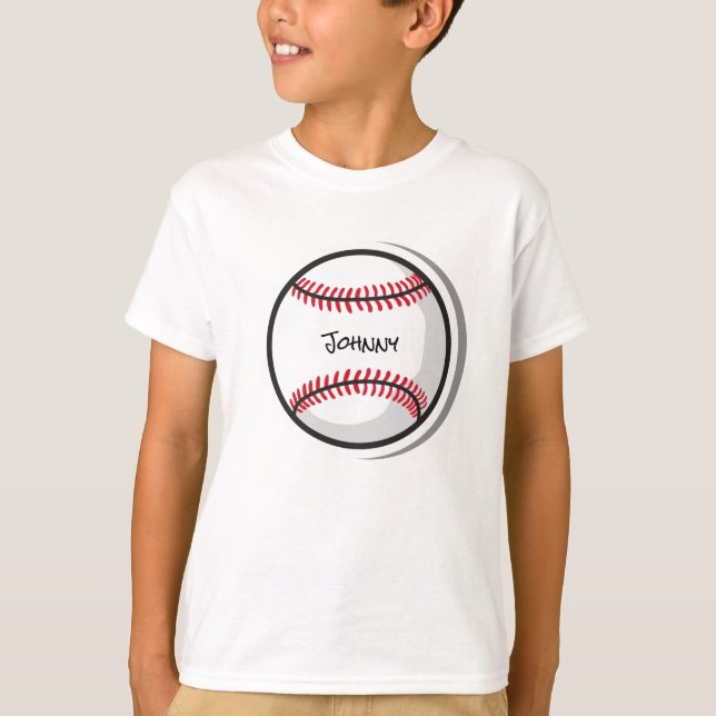 Camiseta Pequena Liga de Baseball, White Black (Frente)