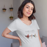 Camiseta Pequena Mamãe De Pintinho<br><div class="desc">O tema do frango bonito é a camisa para o seu chá de fraldas ou gravidez. Ilustração russa de galinha e galos com um pintinho. O texto diz "um pequeno pintinho está prestes a eclodir."</div>