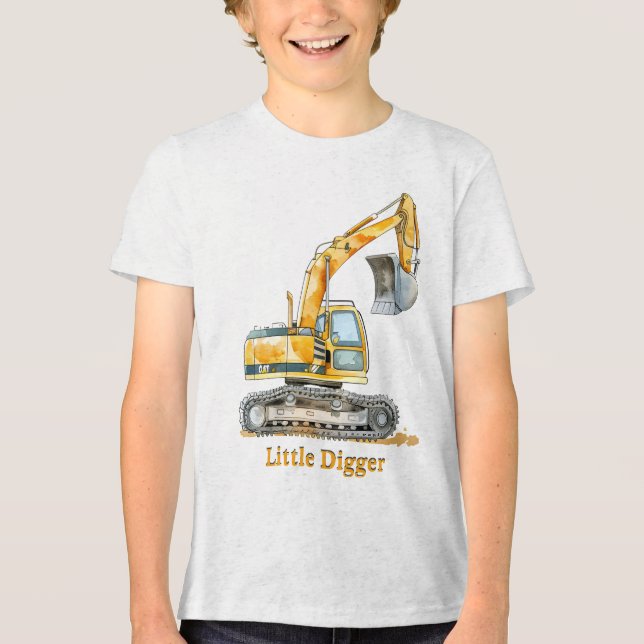 Camiseta Pequena Máquina de Construção de Digger (Frente)
