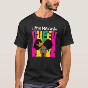 Camiseta Pequena Melanina Rainha Afro-Negra Bonita Mês