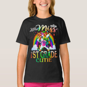 Camiseta Pequena Miss 1rua Cutie Unicorn Rainbow