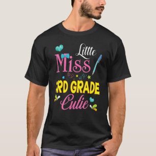 Camiseta Pequena Miss 3º Grau Cutie Bonito e inteligente de