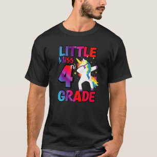 Camiseta Pequena Miss 4º Grau Unicórnio De Volta À Escola 4