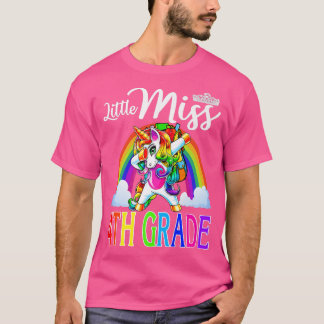 Camiseta Pequena Miss 4º Grau Unicórnio Primeiro Dia da Esc