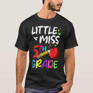 Camiseta Pequena Miss 5 Grader Alô Primeiro Grau De Volta A