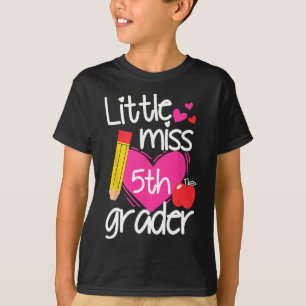 Camiseta Pequena Miss 5 Primeiro Dia de Alô Quinta Gra