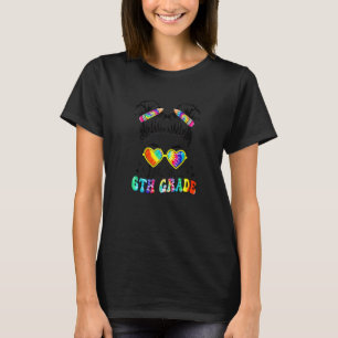 Camiseta Pequena Miss 6 De Volta Para A Escola Tie Dye