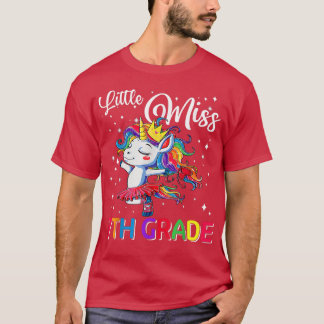Camiseta Pequena Miss 7 Grau Unicórnio Mágico Primeiro Dia 