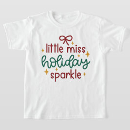 Camiseta Pequena Miss Holiday Sparkle Natal