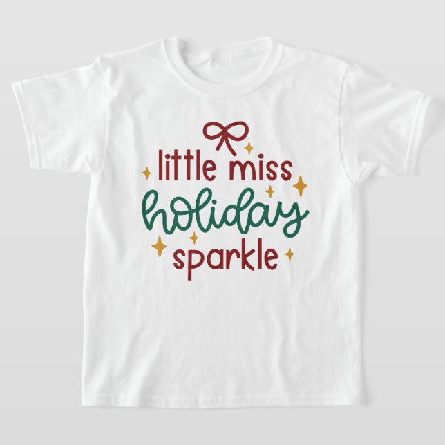 Camiseta Pequena Miss Holiday Sparkle Natal (Postura )