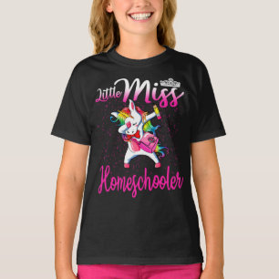 Camiseta Pequena Miss Homeschooler Unicorn De Volta À Esco