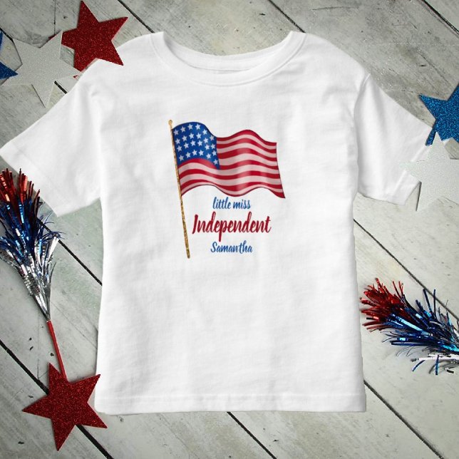 Camiseta Pequena Miss Independent American Flag (Criador carregado)