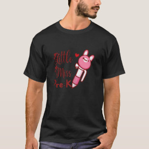 Camiseta Pequena Miss Pre K Cute Primeiro Dia De Alô Pré K