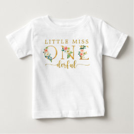 Camiseta Pequena Miss primeiro aniversario Maravilha Tee Ba