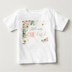 Camiseta Pequena Miss primeiro aniversario Maravilhosa Flor